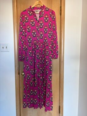 Boden 12L EUC Pink Floral Maxi Dress